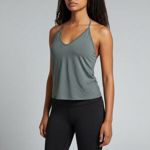 XL Klassy Network Green Padded V-Neck Brami Racerback Halter Tank Top